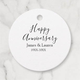 Étiquettes Cadeau Joyeux anniversaire mariage nom date année simple 