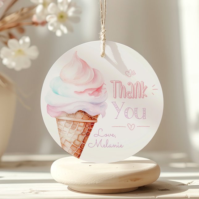 Étiquettes Cadeau Joyeux anniversaire merci pour la glace (Créateur téléchargé)