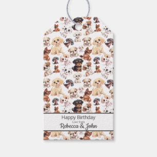 Étiquettes-cadeau Joyeux Anniversaire Motif Chien Mignon