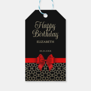 Étiquettes-cadeau Joyeux Anniversaire Or Moderne Egypte Géométrique 