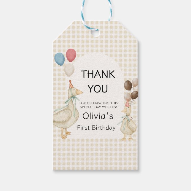 Étiquettes-cadeau Joyeux Anniversaire Petite Canaille Silly Goose  (Devant)