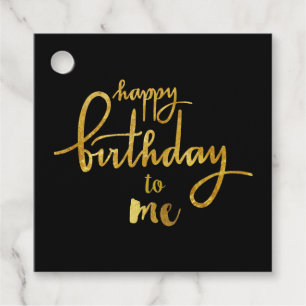 Étiquettes Cadeau Joyeux anniversaire pour moi Gold Foil