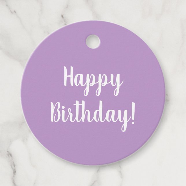 Étiquettes Cadeau Joyeux anniversaire Purple Lilac Typographie Cadea (Devant)