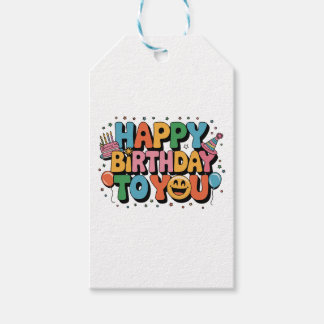 Étiquettes-cadeau Joyeux Anniversaire Smiley
