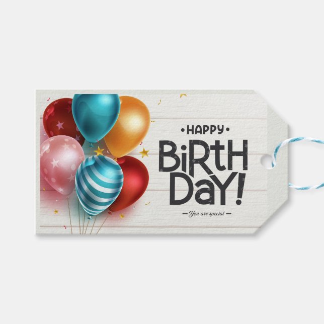 Étiquettes-cadeau Joyeux anniversaire ! Vous êtes spécial ! (Devant (Horizontal))