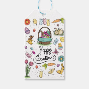 Étiquettes-cadeau Joyeux art de Pâques