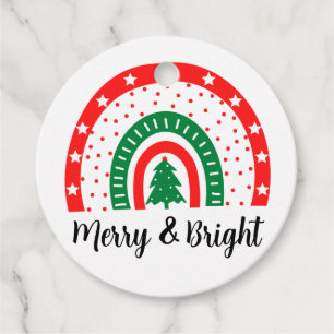 Étiquettes Cadeau Joyeux & Bright Christmas Favoriser Tags