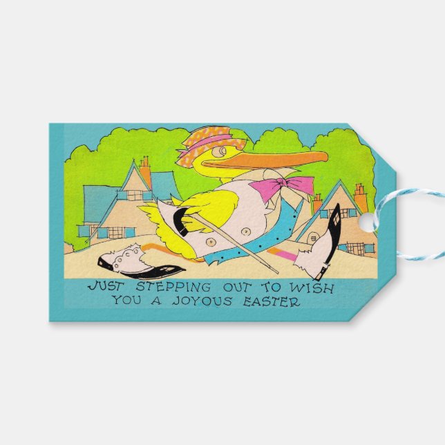 Étiquettes-cadeau Joyeux canard de Pâques (Devant (Horizontal))