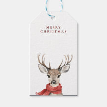 Joyeux cerf de Noël dans une écharpe rouge