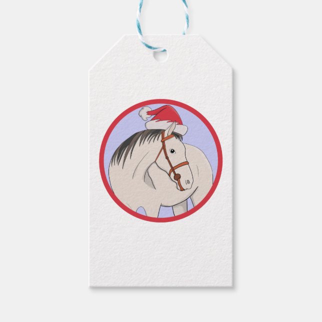 Étiquettes-cadeau Joyeux Cheval de Noël (Devant)