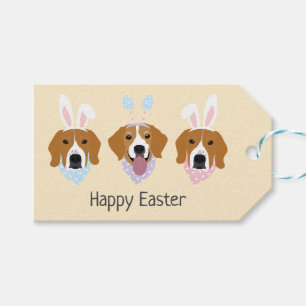 Étiquettes-cadeau Joyeux Chiens Beagles de Pâques