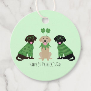 Étiquettes Cadeau Joyeux Chiens du Labrador Jour de la Saint Patrick