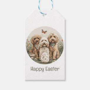 Étiquettes-cadeau Joyeux Chiens Goldendoodle de Pâques