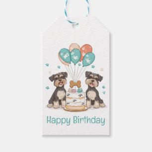 Étiquettes-cadeau Joyeux Chiens Schnauzer