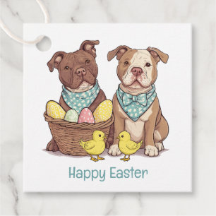 Étiquettes Cadeau Joyeux Chiens taureaux de Pâques
