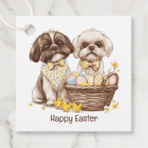 Étiquettes Cadeau Joyeux Chih Tzu Chih de Pâques