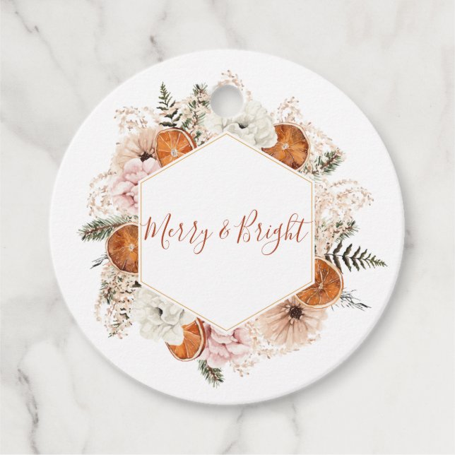 Étiquettes Cadeau Joyeux Citrus Pine Holiday (Devant)