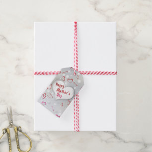 Étiquettes-cadeau Joyeux coeur de papier 3D de la Fête des Mères