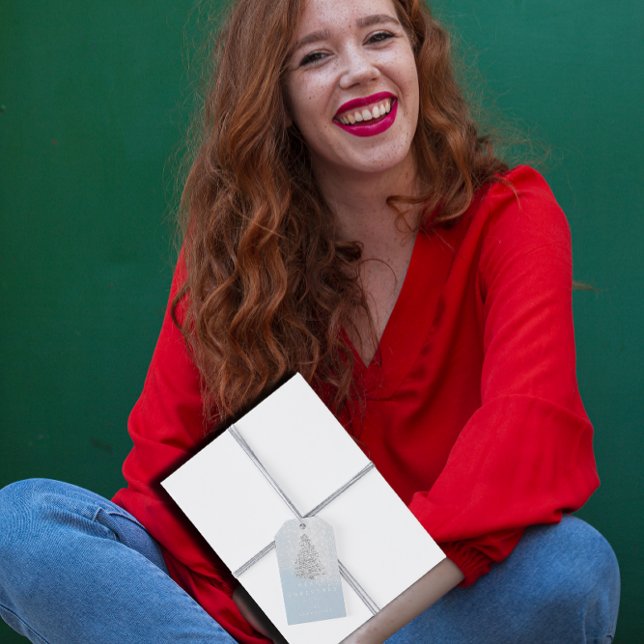 Étiquettes-cadeau Joyeux de nommer Noël Arbre de Noël Bleu neige (Merry To Name Holiday Christmas Tree Blue Snow Gift Tags)