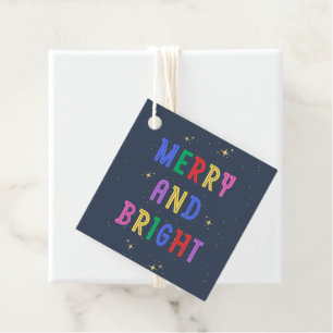 Étiquettes Cadeau Joyeux et brillant marine