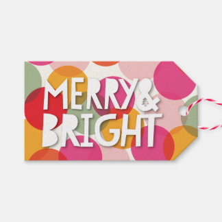 Étiquettes-cadeau Joyeux et brillant plaisir coloré Confetti Dots va