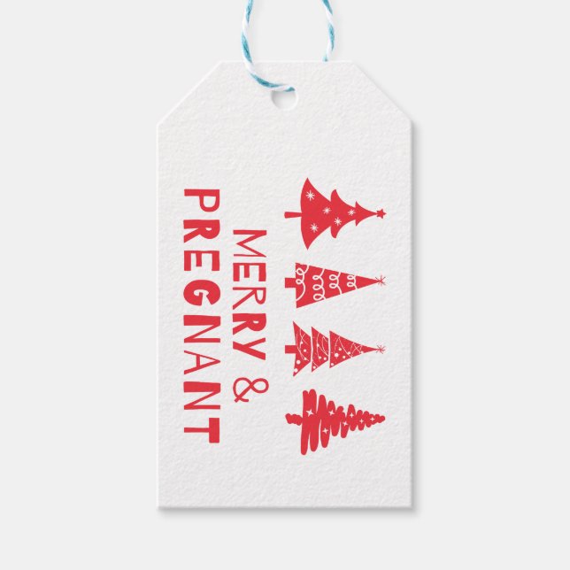 Étiquettes-cadeau Joyeux et enceinte à Noël (Devant)