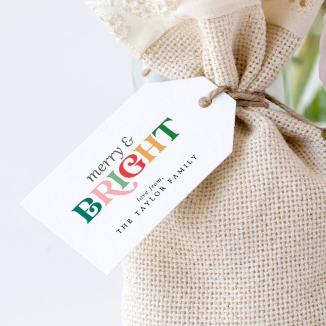 Étiquettes-cadeau Joyeux et lumineux Noël en famille (Créateur téléchargé)