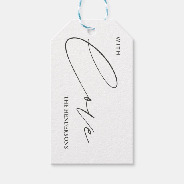 Étiquettes-cadeau joyeux et lumineux, noël moderne, rouge vif, rouge (Devant)