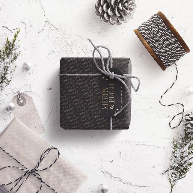 Étiquettes-cadeau Joyeux et lumineux personnalisé (Créateur téléchargé)