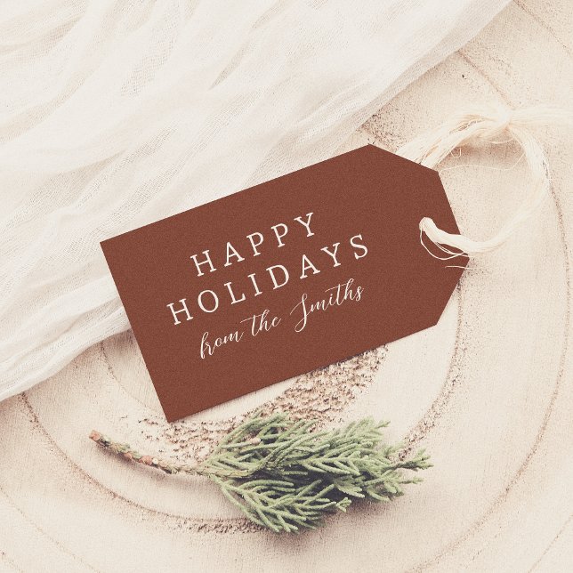 Étiquettes-cadeau Joyeux Festive Rouge Élégant Noël (Créateur téléchargé)