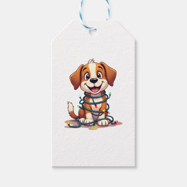 Étiquettes-cadeau Joyeux feux Beagles (Devant)