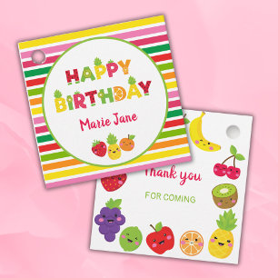 Étiquettes Cadeau Joyeux fruit sucré d'anniversaire