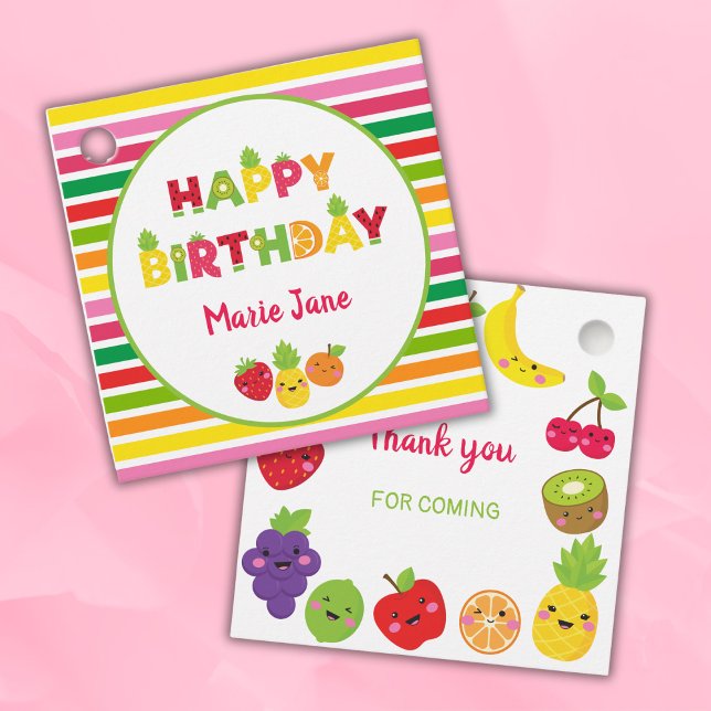 Étiquettes Cadeau Joyeux fruit sucré d'anniversaire (Créateur téléchargé)