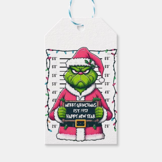 Étiquettes-cadeau 💚 Joyeux Grinchmas  (Devant)