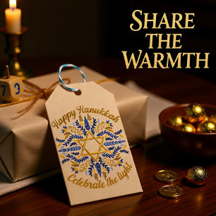 Étiquettes-cadeau Joyeux Hannukkah - célébrer la lumière