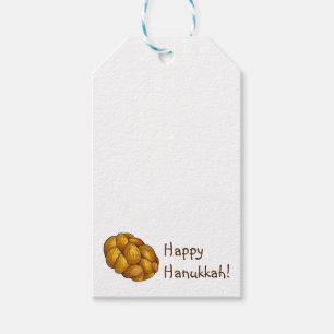 Étiquettes-cadeau Joyeux Hanoukka Challah Pain Fêtes juives