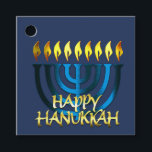 Étiquettes Cadeau Joyeux Hanoukka Menorah Blue<br><div class="desc">Joyeux Hanoukka Menorah Blue</div>