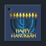 Étiquettes Cadeau Joyeux Hanoukka Menorah Blue<br><div class="desc">Joyeux Hanoukka Menorah Blue</div>