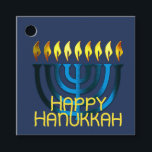 Étiquettes Cadeau Joyeux Hanoukka Menorah Blue<br><div class="desc">Joyeux Hanoukka Menorah Blue</div>