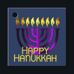 Étiquettes Cadeau Joyeux Hanoukka Menorah Purple<br><div class="desc">Joyeux Hanoukka Menorah Purple</div>