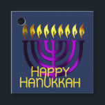 Étiquettes Cadeau Joyeux Hanoukka Menorah Purple<br><div class="desc">Joyeux Hanoukka Menorah Purple</div>