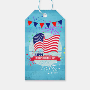 Étiquettes-cadeau Joyeux Jour de l'Indépendance Illustration du drap