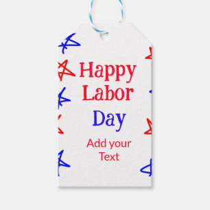 Étiquettes-cadeau Joyeux jour de travail rouge étoile bleu américain