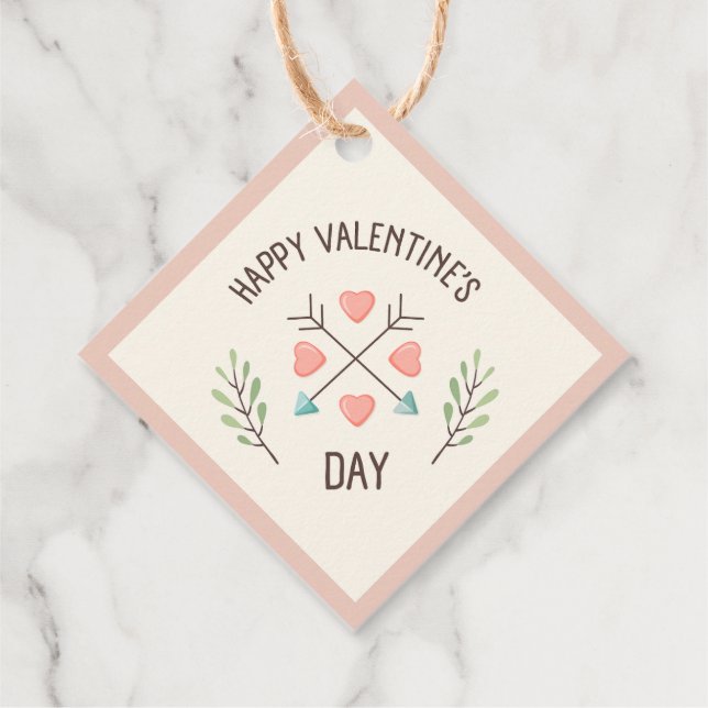 Étiquettes Cadeau Joyeux jour de Valentines - Flèches (Dos)