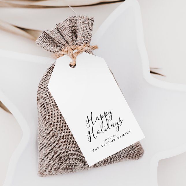 Étiquettes-cadeau Joyeux Joyeux Vacances Minimalistes (Créateur téléchargé)