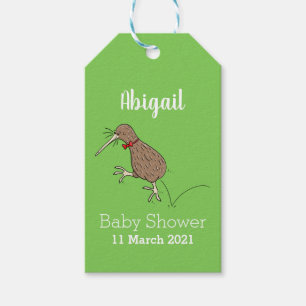Étiquettes-cadeau Joyeux kiwi de saut avec dessin de cravate arc