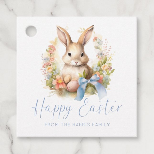 Étiquettes Cadeau Joyeux Lapin de Pâques (Devant)