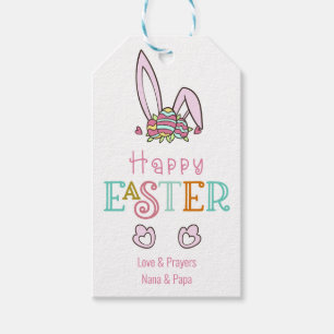 Étiquettes-cadeau Joyeux lapin de Pâques Oreilles mignonnes OEufs T