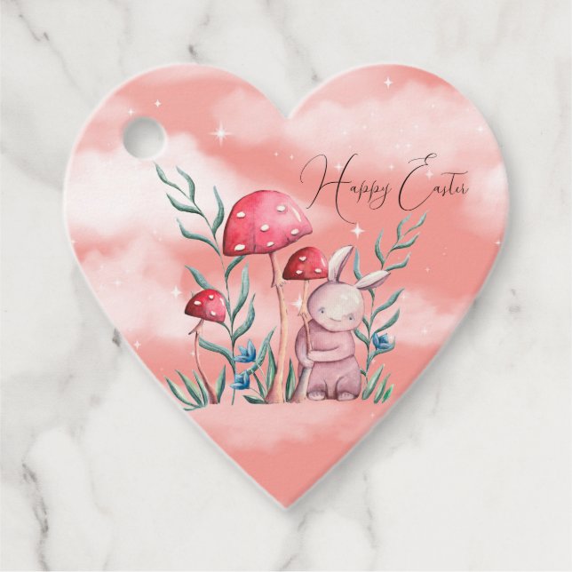 Étiquettes Cadeau Joyeux Lapin de Pâques, Tabourets de Toadt et Herb (Devant)