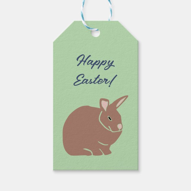 Étiquettes-cadeau Joyeux lapin lapin de Pâques (Devant)